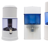 Vier modellen Aqualine waterfilters op een rijtje