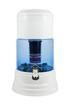 Aqualine waterfilter voor op het aanrecht, met keramisch filter, meerstappenfilter en kraantje om het gefilterde water te tappen.